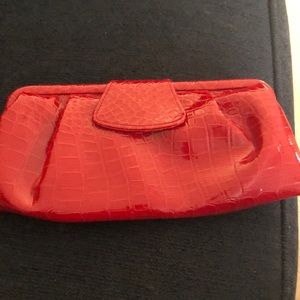 Faux Leather Skin Clutch